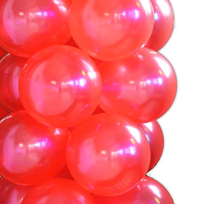 flavouredlove Colorful Metallic HD Party Balloons for Birthday Anniversary Baby Shower (Pack of 75, Red) - Image 3