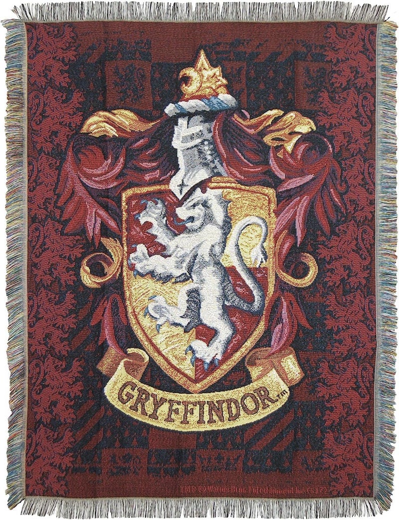 Northwest Harry Potter Woven Tapestry Throw Blanket, 48 x 60 Inches, Gryffindor Shield - Image 1