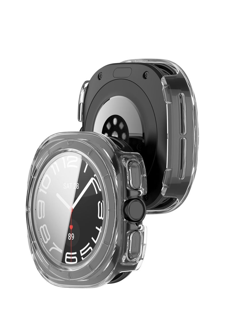 Case for Samsung Galaxy Watch Ultra 47mm Hard PC Case + Screen Protector Protective Cover Full Coverage Shockproof (Transparent) - Image 4