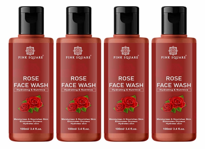 Pink Square Rose Face Wash  Facial Cleanser for both Men  Women  Deep Face Cleansing for all Skin Types Pack of 2 of 200 ML - Image 1
