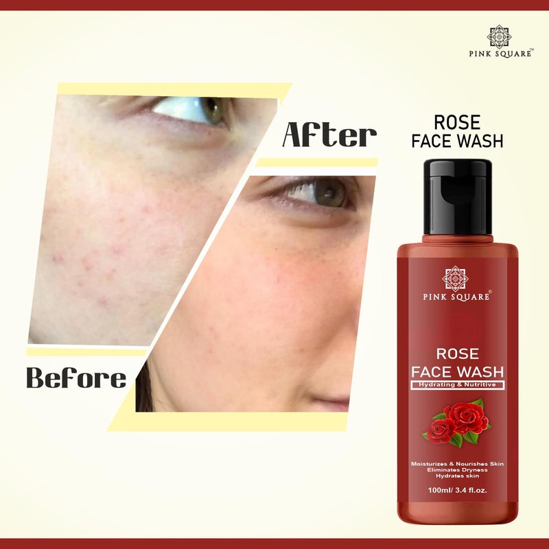 Pink Square Rose Face Wash  Facial Cleanser for both Men  Women  Deep Face Cleansing for all Skin Types Pack of 2 of 200 ML - Image 5