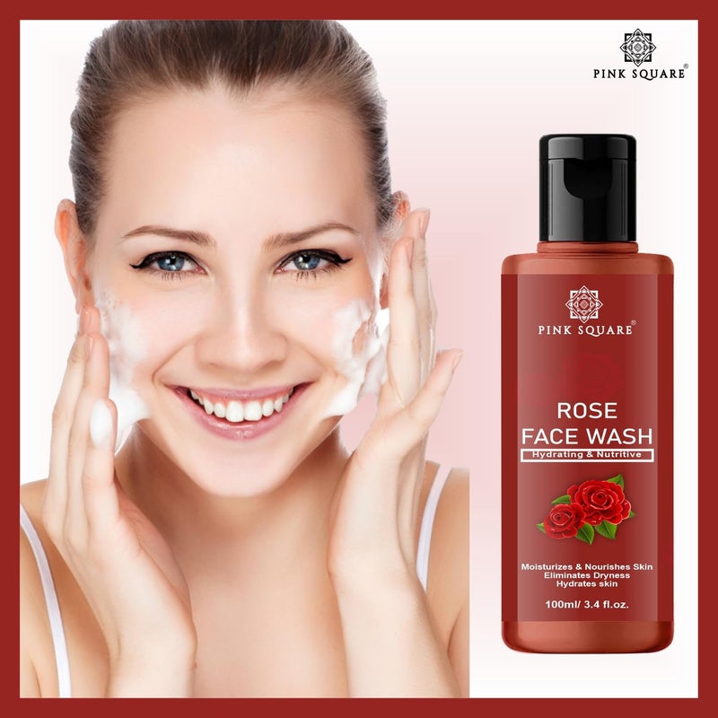 Pink Square Rose Face Wash  Facial Cleanser for both Men  Women  Deep Face Cleansing for all Skin Types Pack of 2 of 200 ML - Image 2