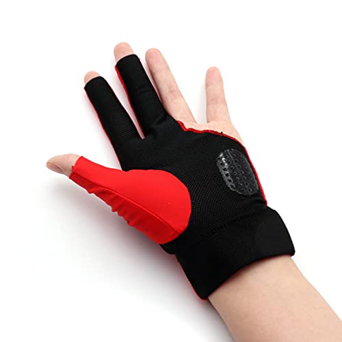 CUESOUL Professional Billiard Gloves Red-Wear on Left Hand Size S - Image 1