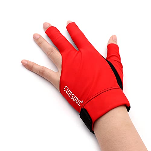 CUESOUL Professional Billiard Gloves Red-Wear on Left Hand Size S - Image 2