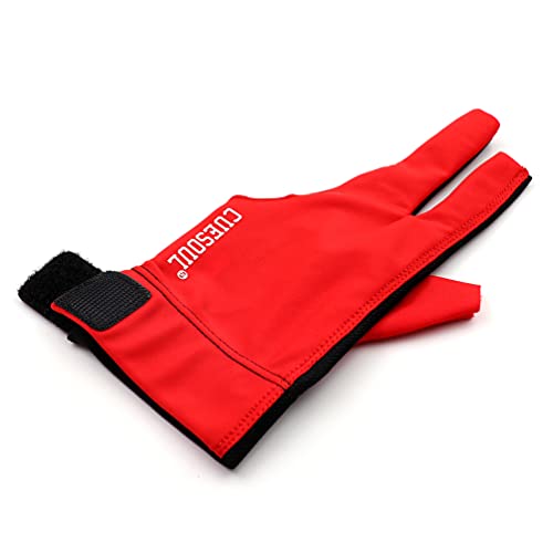 CUESOUL Professional Billiard Gloves Red-Wear on Left Hand Size S - Image 3
