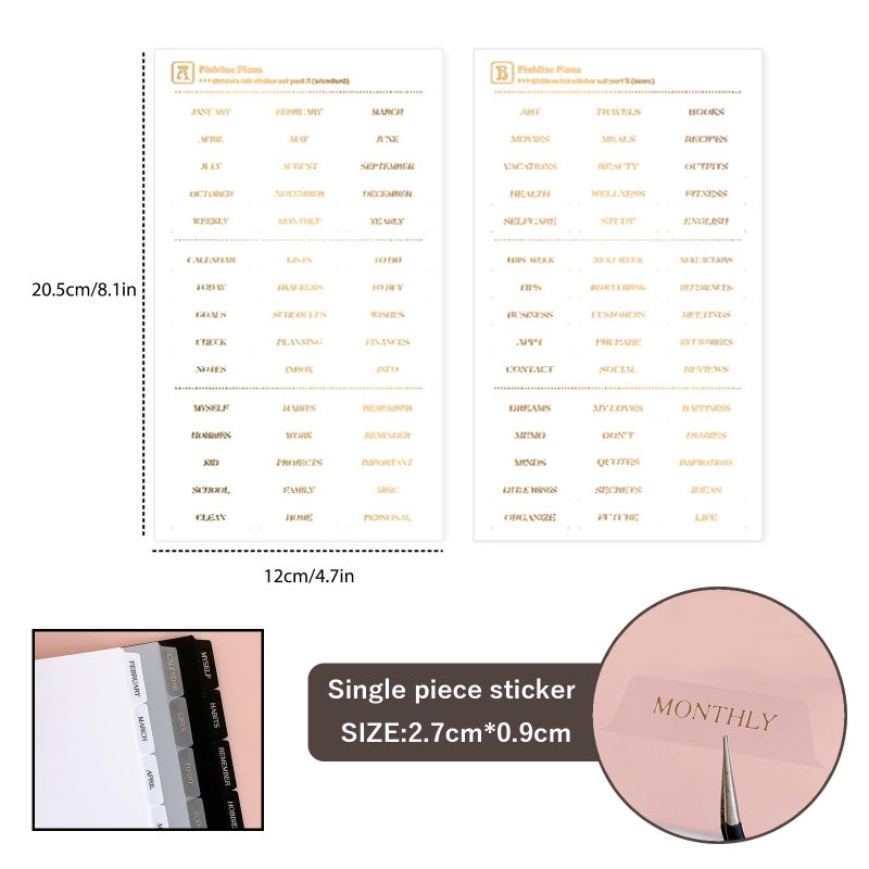 DY.2ten Clear Binder Dividers for 6-Holes Ring Binder, 1/6 Cut Tabs, A6 Size, Sturdy Plastic Dividers with 6 Tabs for School Office Home, 2 Sets, 12 Dividers, 2 Tab Stickers. - Image 4