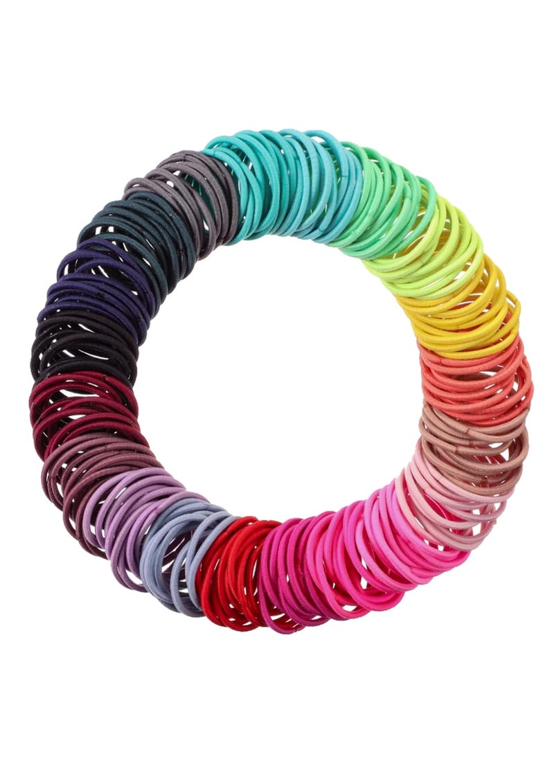 TecUnite - TecUnite 200 Pieces No-metal Hair Elastics Bulk Rubber Bands Hair Ties Ponytail Holders for Women(Multicolored) - Image 1