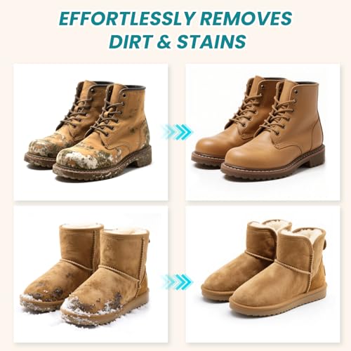 SHENMENG Suede Cleaner Kit, Shoe Cleaner for Suede, Nubuck & Leather Shoes, Sneakers, Boots, Bags, Clothes & Furniture – Safe Foam Formula with Brush & Towel, Removes Stains, Salt & Dirt, 6.76 Oz - Image 3