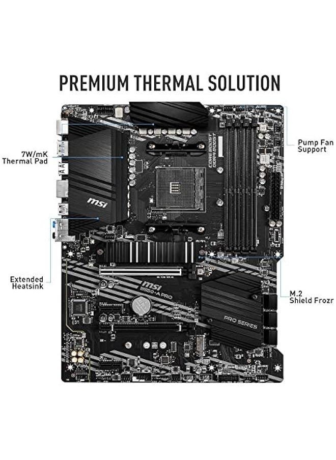 عربست - MSI B550-A PRO ProSeries لوحة أم (AMD Ryzen 5000، AM4، DDR4، PCIe 4.0، SATA 6Gb/s، M.2، USB 3.2 Gen 2، HDMI/DP، ATX) - Image 1