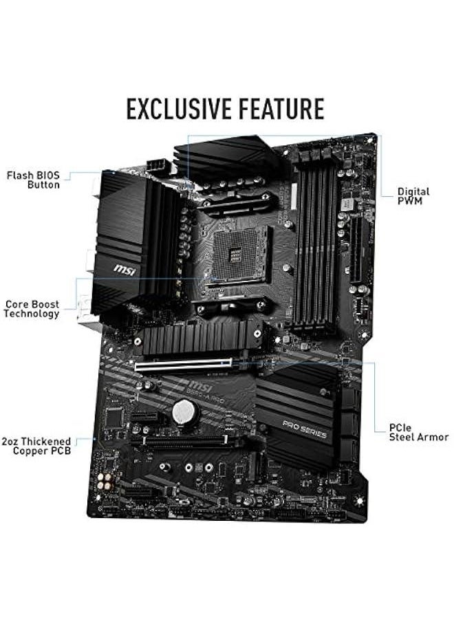 عربست - MSI B550-A PRO ProSeries لوحة أم (AMD Ryzen 5000، AM4، DDR4، PCIe 4.0، SATA 6Gb/s، M.2، USB 3.2 Gen 2، HDMI/DP، ATX) - Image 1