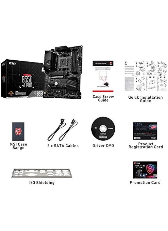 عربست - MSI B550-A PRO ProSeries لوحة أم (AMD Ryzen 5000، AM4، DDR4، PCIe 4.0، SATA 6Gb/s، M.2، USB 3.2 Gen 2، HDMI/DP، ATX) - Image 1