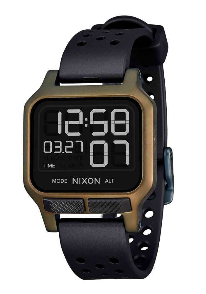 NIXON Heat A1320 - Digital Watch for Men and Women - 100M Water Resistant Exercise Workout and Running Watch - Mens Ultra Thin Lightweight Sport Watches - Custom 38 mm LCD Display, 20mm PU Band - Image 1