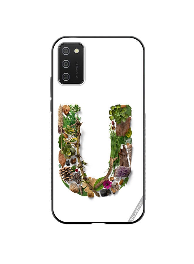 VR CREATIVE Protective Case Cover For Samsung Galaxy A03s Alphabet U Design Multicolour - Image 1