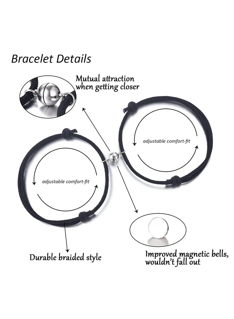 SYOSI 2PCS Magnetic Couple Bracelet Set Vows of Eternal Love Jewelry, Couple Bestfriend, Braided Bracelet Graduation Gift, Men, Women, Valentine's Day, Engagement, Thanksgiving's Day, Wedding - Image 4