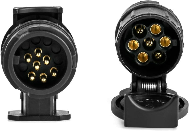 QWORK ® 13 Pin to 7 Pin Towing Adaptor, 12V Waterproof Trailer Socket Converter Connector for Caravans Trailers - Image 3