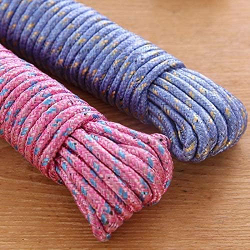 XACA Cloth Line for Drying Clothes Nylon Braided Cotton Rope 20 Mtr Pack of 2 Multicolor - Image 1