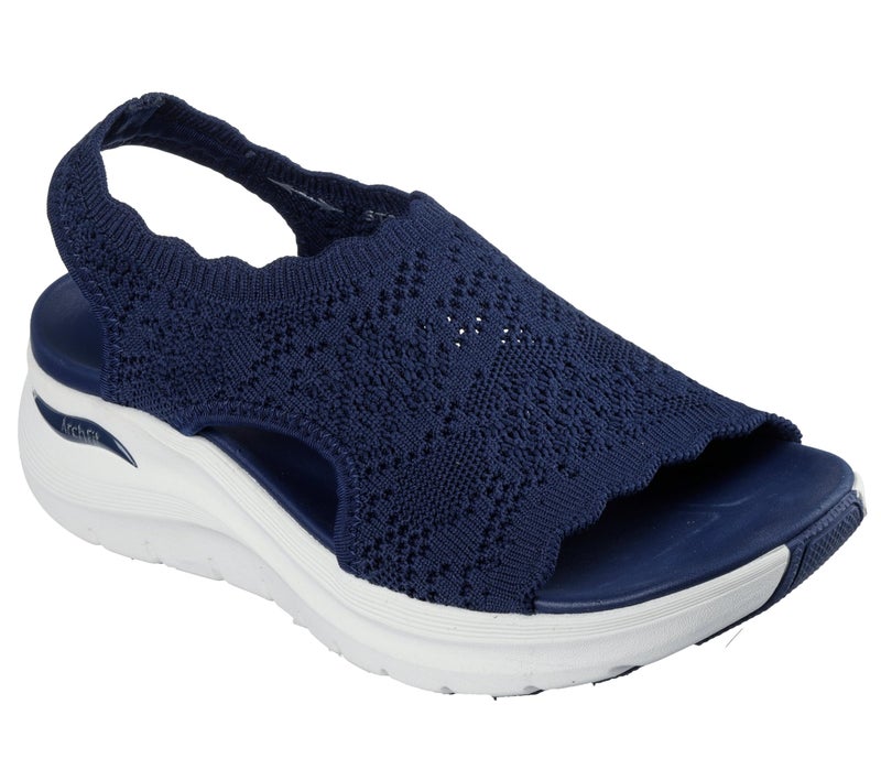 SKECHERS حذاء سكيشرز النسائي ARCH FIT 2.0 - خيار مثالي، صندل H-Band محبوك بتصميم مقوس، أزرق، 10M - Image 3