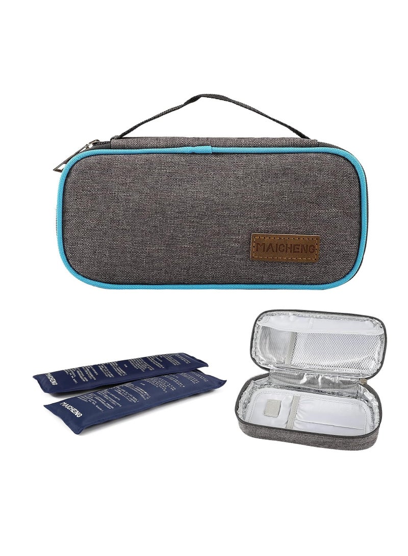 Zikra حقيبة سفر لحفظ الأنسولين محمولة مع 2 عبوات ثلج تخزين بارد لقلم الأنسولين مثالية للسفر والاستخدام اليومي - Image 1