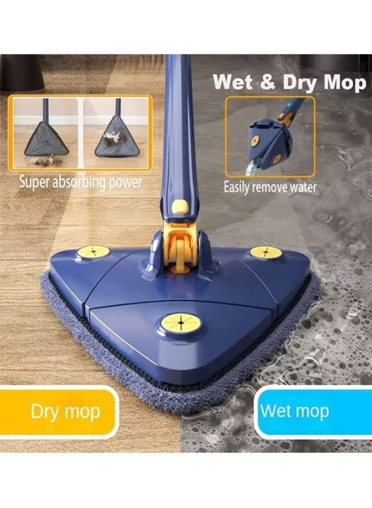 Dream Zone Adjustable Triangle Cleaning Mop with Automatic Water Squeezing Function plus Reusable Mop Heads cloth - Image 1