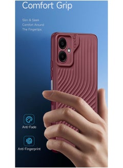 Gear4 Samsung Galaxy A06 4G 2024 Gear4 Soft Liquid Silicone with Wavey Texture Case Cover - Maroon  - Image 2