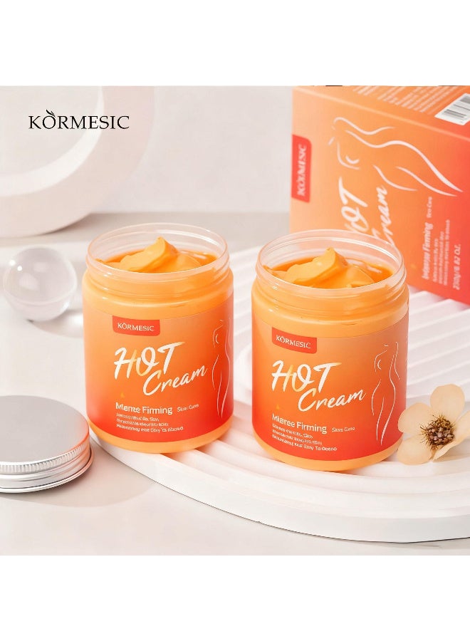 Kormesic كريم حرق دهون البطن، كريم ساخن مكثف لشد الجسم - 250 جم/8.82 أونصة، كريم ساخن مضاد للسيلوليت، كريم مرونة الجسم، يرطب ويعزز مرونة الذراعين والفخذين والبطن، ترطيب عميق بالجلسرين وفيتامين سي، خالٍ من العطور، مناسب لجميع أنواع البشرة. - Image 1