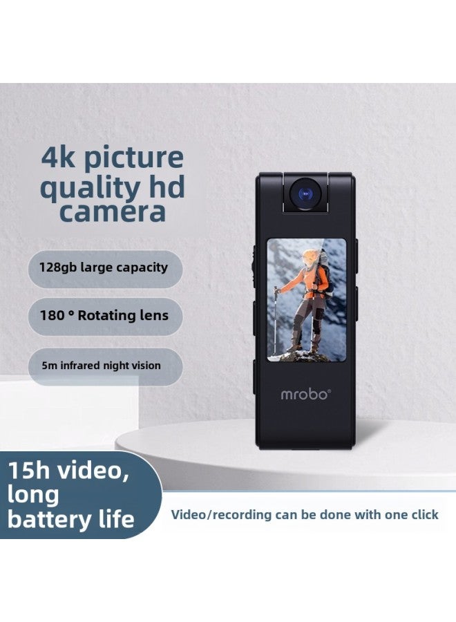Generic Real-time Preview Watch With Screen 4K Smart Video Recorder Chest Fixed Camera Sports Machine Driving Recorder-Body Color:D7 Super LonG Battery Life Model  32G  - Image 2