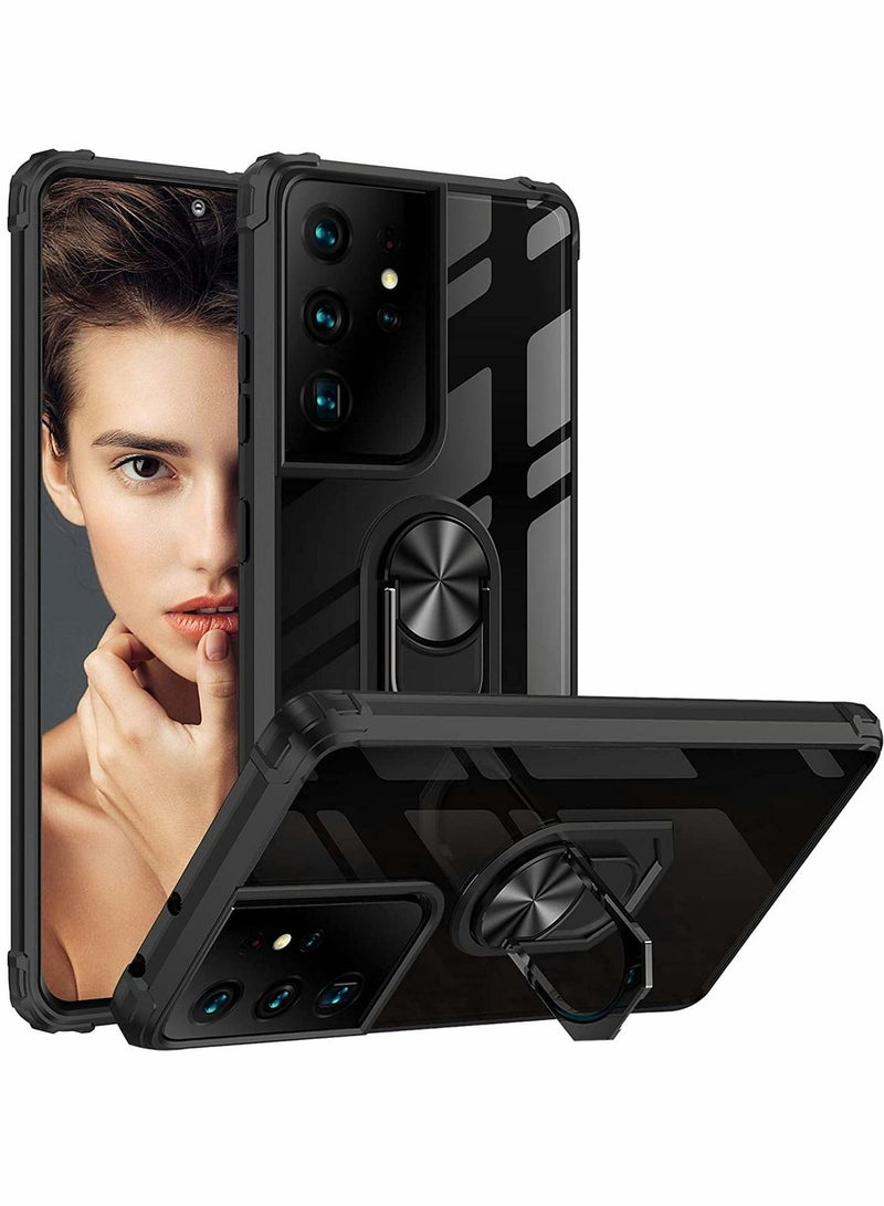 Y&D Case Compatible with Samsung Galaxy S21 Ultra Shockproof Protective Cover Military-Grade Full Body Duty Clear Metal Ring - Image 1