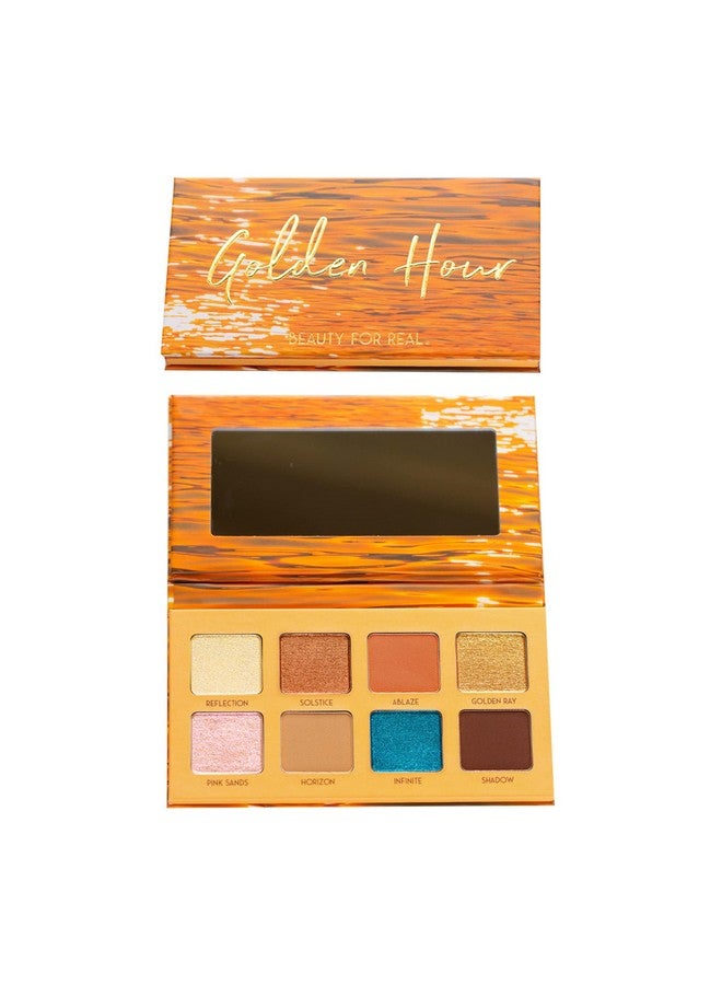 Beauty For Real Golden Hour Eyeshadow Palette Eight Shades With Matte & Shimmer Finishes Infused With Mango Butter & Vitamin E Cruelty Free, Vegan - Image 1