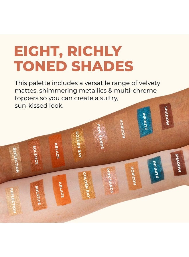 Beauty For Real Golden Hour Eyeshadow Palette Eight Shades With Matte & Shimmer Finishes Infused With Mango Butter & Vitamin E Cruelty Free, Vegan - Image 5