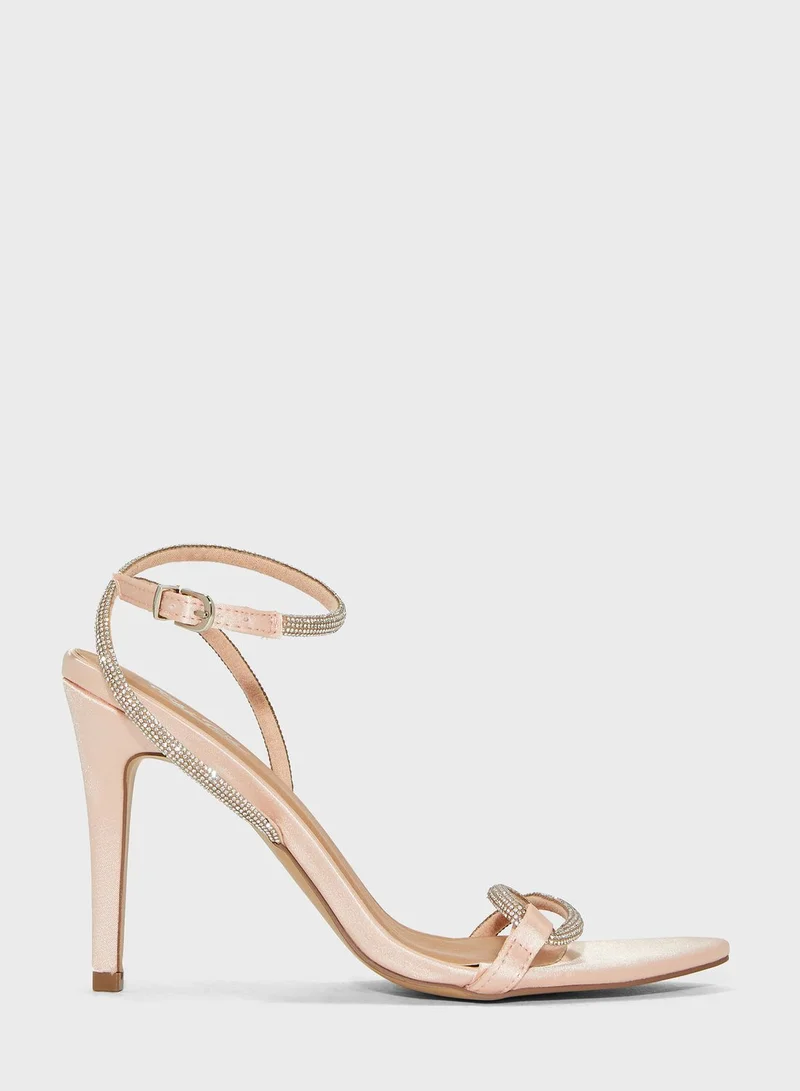 Chi-Chi London Diamante Strap Detail Heel Stiletto Sandals