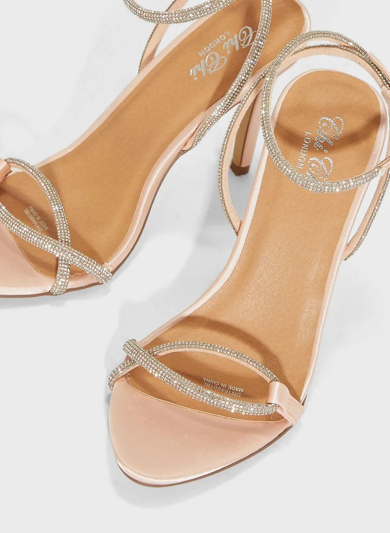 Chi-Chi London Diamante Strap Detail Heel Stiletto Sandals
