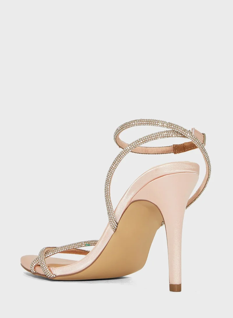 Chi-Chi London Diamante Strap Detail Heel Stiletto Sandals