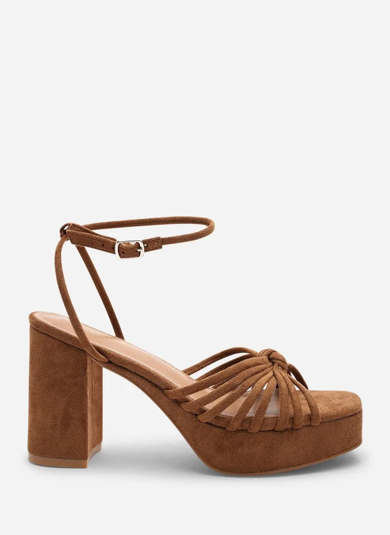 Where's That From Delphine' Wide Fit Platform Heels with Twisted Knot Straps