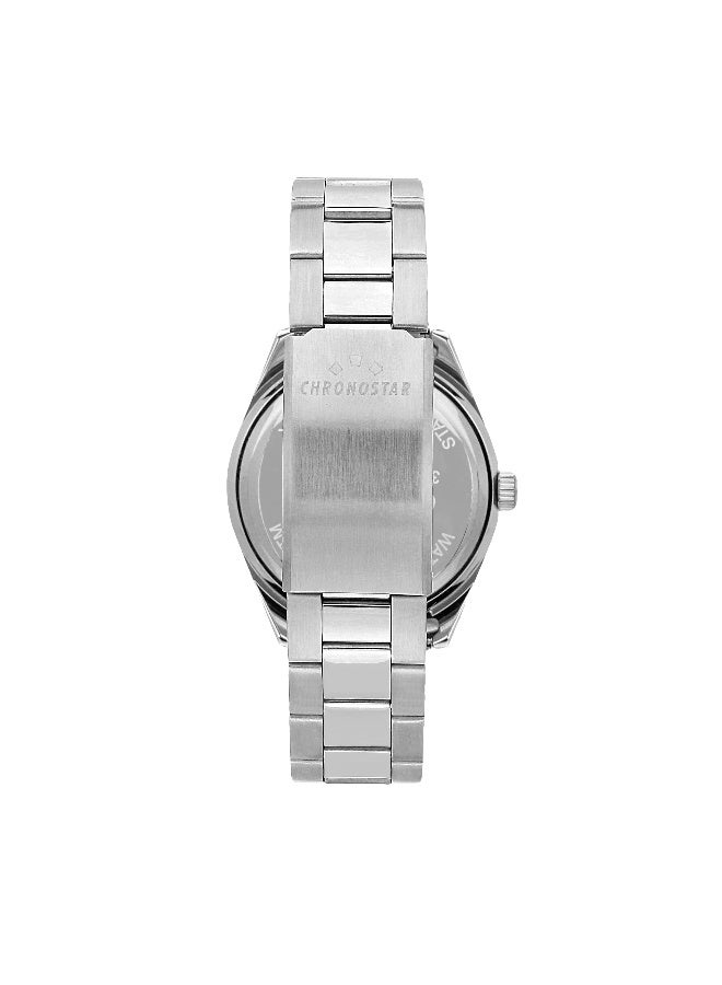 Chronostar Men's Blue Round Analog Dial with Silver Stainless Steel Band Watch - 41mm - R3753312002 - Image 5