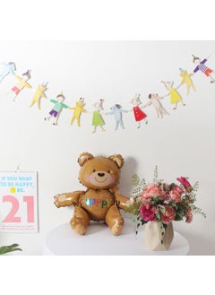 Holiday Triangle Childrens Birthday Party Decoration Flag Banner Baby Flag Arrangement Flower Childrens Room One Year OldHand in Hand [Pull Flag]] Hand in Hand [Pull Flag]]