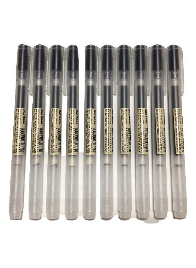 موجي قلم حبر جل MUJI برأس كروي 0.5 مم، لون أسود، 10 قطع  - Image 1