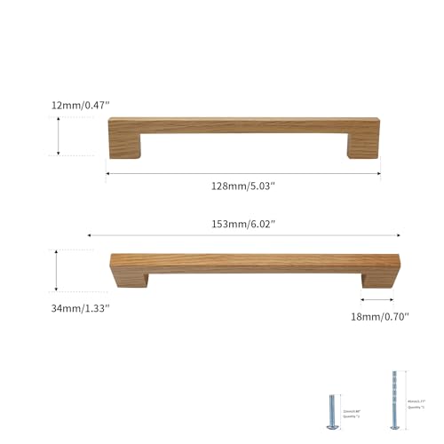 Evionlin Burlywood Square 5 in 8 pcs Wooden Drawer Pulls Handle pulls for cabinets Kitchen Cabinet Drawer pulls Cabinet Door Pull - Image 3