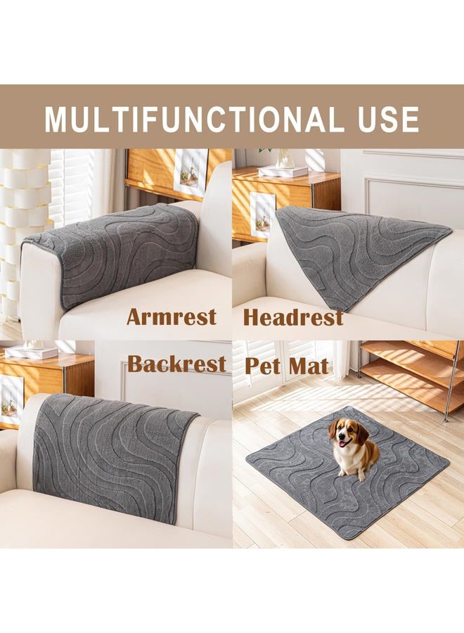 KaviKon Velvet Boho Sofa Covers, Sofa Slipcover for Pets Washable, L-Shape Sectional Loveseat for 3 Cushion Couch Armrest Backrest Couch Cover(36x71,Grey) - Image 3