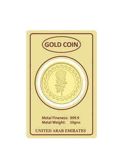 FK Jewellers 50g Gold Coin with Flower & UAE Heritage Building Design - 50 Grams 24KT 999.9 Purity  - Image 2