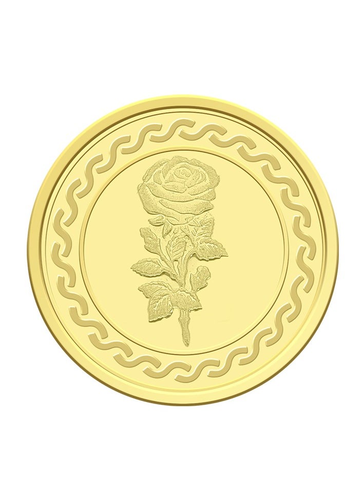 FK Jewellers - 50g Gold Coin with Flower & UAE Heritage Building Design - 50 Grams 24KT 999.9 Purity - Image 1