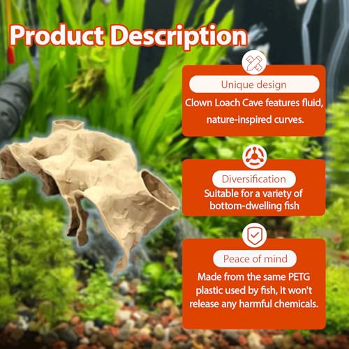 Xanadued Aquarium Decor, Natural Curve Under Gravel Tunnel Cave, Fish Cave for Aquarium, 3D Printed Fish Tank Tunnel Decor for Betta, Guppy, Shrimp, Cory, Small Cichlid (Medium) - Image 3