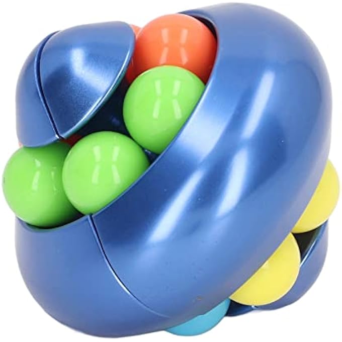 KOSDFOGE Rotating Ball Puzzle Toy Adult Teenager Portable Funny Stress Relief Bead Rotation Toy for Home Office(Gemstone Blue) - Image 4