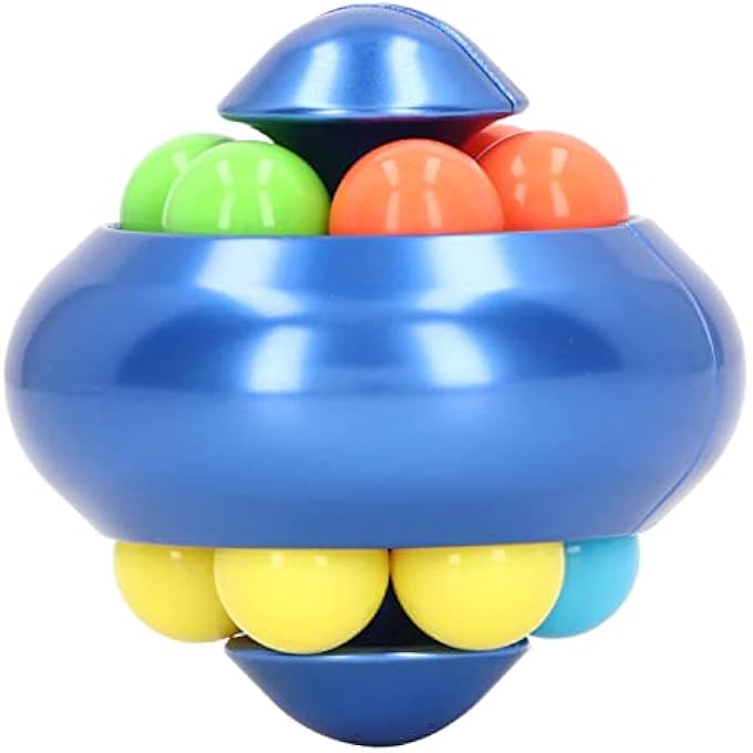 KOSDFOGE Rotating Ball Puzzle Toy Adult Teenager Portable Funny Stress Relief Bead Rotation Toy for Home Office(Gemstone Blue) - Image 1