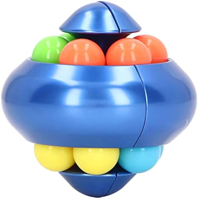 KOSDFOGE Rotating Ball Puzzle Toy Adult Teenager Portable Funny Stress Relief Bead Rotation Toy for Home Office(Gemstone Blue) - Image 2