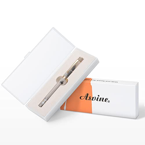 Asvine V126 Vacuum Filling Fountain Pen Medium Nib, Frosted Transparent Clear Acrylic, Large-Capacity with Gift Case - Image 5
