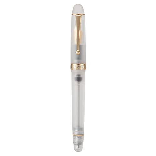 Asvine V126 Vacuum Filling Fountain Pen Medium Nib, Frosted Transparent Clear Acrylic, Large-Capacity with Gift Case - Image 3