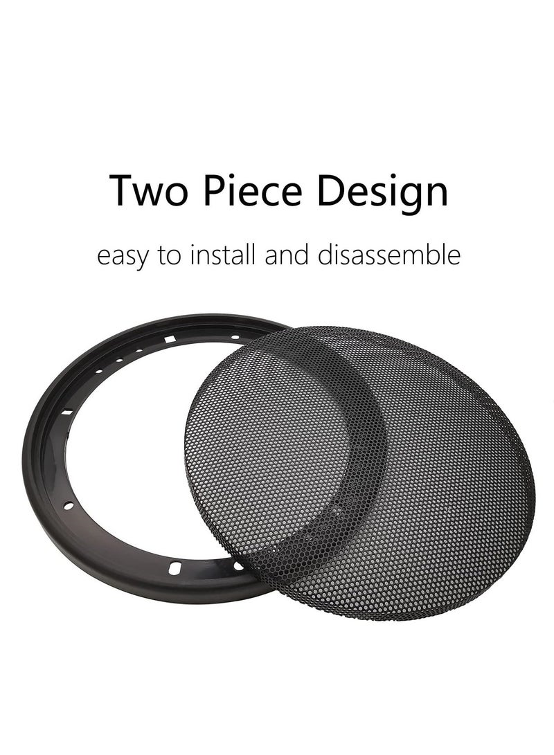2 Pcs Speaker Guard Grill Covers ( 16 cm ) Metal Mesh with ABS Plastic Frame - Black  - Image 5
