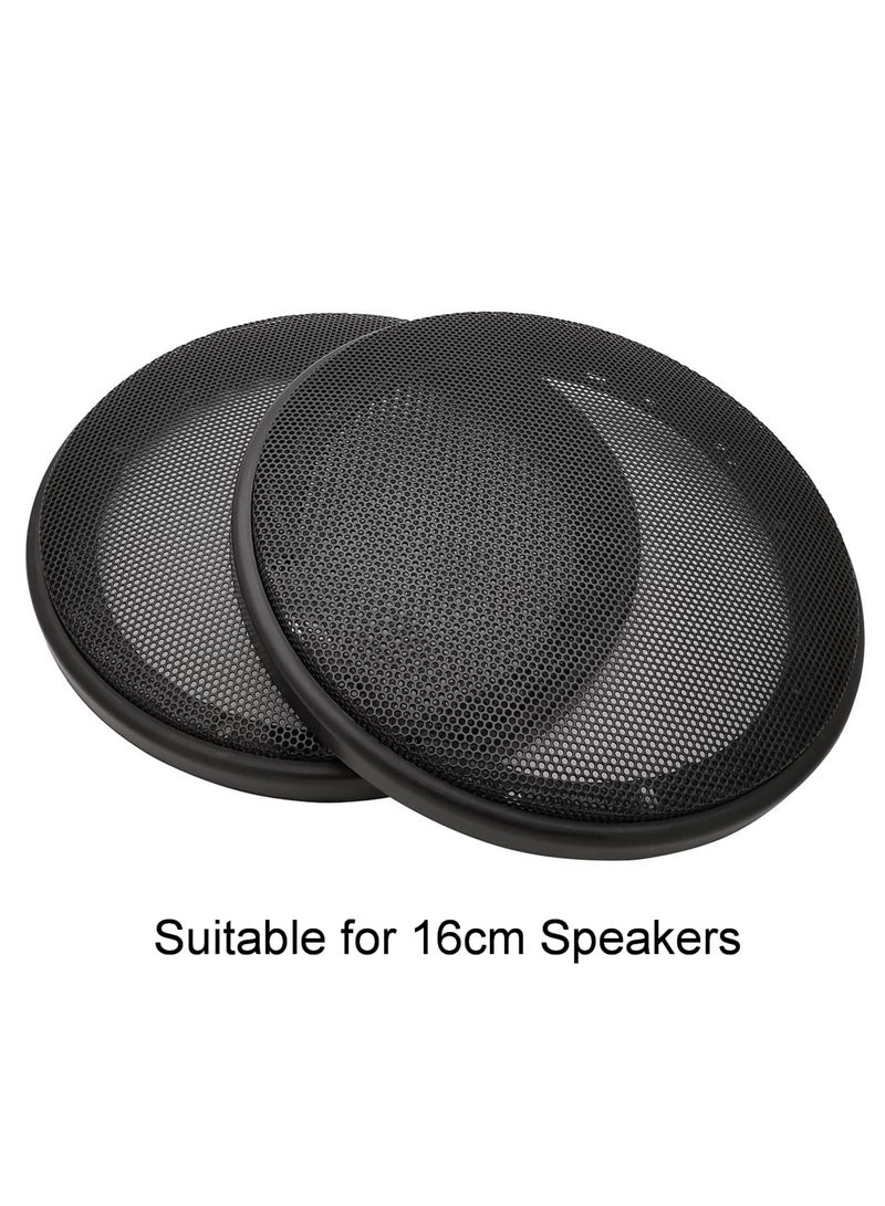 2 Pcs Speaker Guard Grill Covers ( 16 cm ) Metal Mesh with ABS Plastic Frame - Black  - Image 1