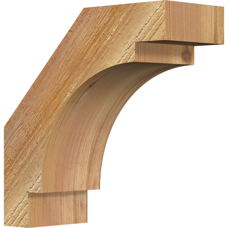 Ekena Millwork BRC04X10X10MRC00RWR 4"W x 10"D x 10"H Merced Rough Sawn Knee Brace, Western Red Cedar - Image 1