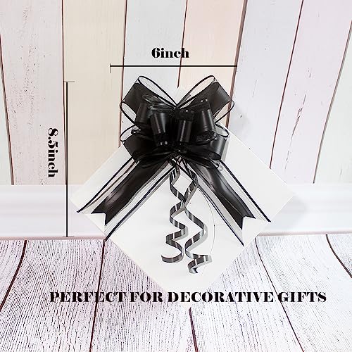 WEWILUCK Large Black Gift Bows - 15PCS Perfect bows for Gift Wrapping, Pull Bows for Man Present Decoration Birthdays Holiday and More(6 inches) - Image 2